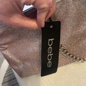 Bebe Pink Glitter Insulated Wine tote with bottle stopper